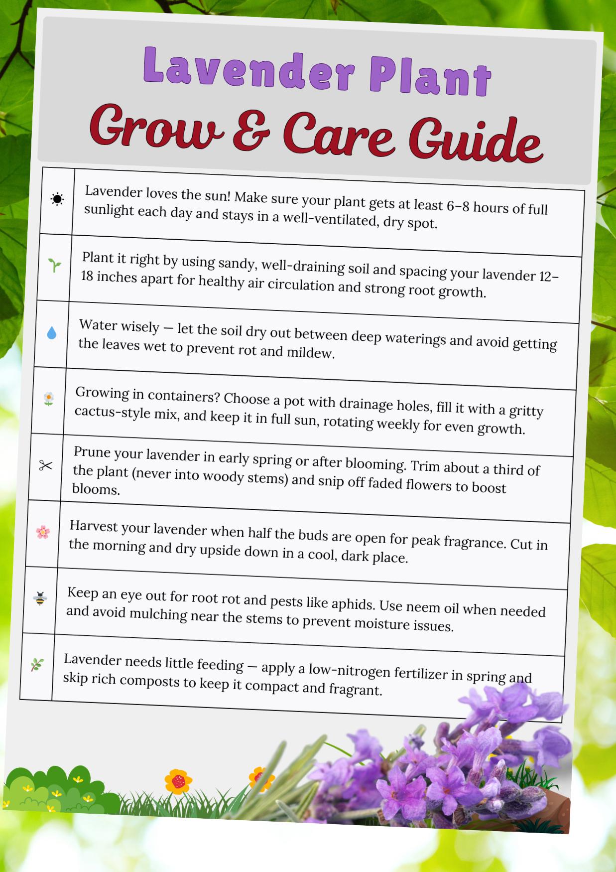 Why Lavender Won't Bloom  the Easy Growing Guide Most Gardeners Need |  Printable & Editable Checklist PDF - Etsy