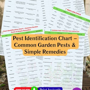 Pest Identification Chart | Garden Pest Control Guide | Printable A4 PDF | Beneficial Insects, Natural Sprays & Prevention Guide