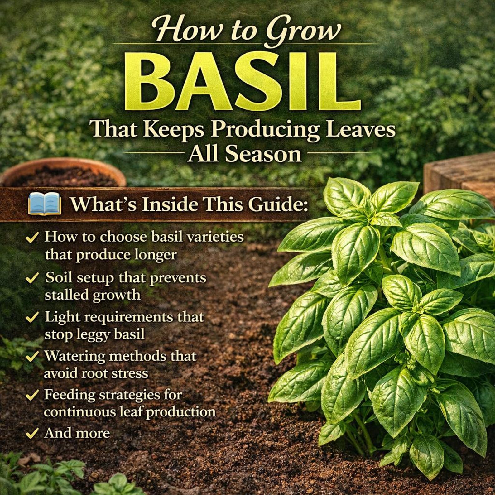 Basil Growing Routine Basil Care Guide Cheat Sheet | How to Grow Basil That Keeps Producing ...