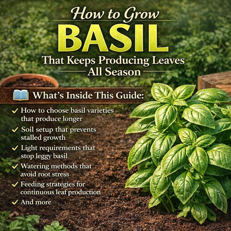 Basil Care Guide Cheat Sheet | How to Grow Basil That Keeps Producing ...