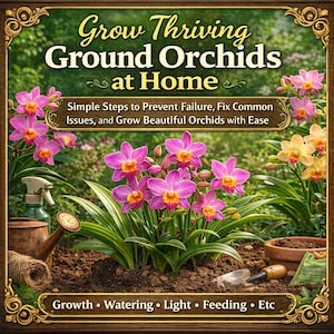 Grow Thriving Ground Orchids at Home Guide + Plant Tracker Printable | Fix Yellow Leaves, Root Rot & No Blooms Easily