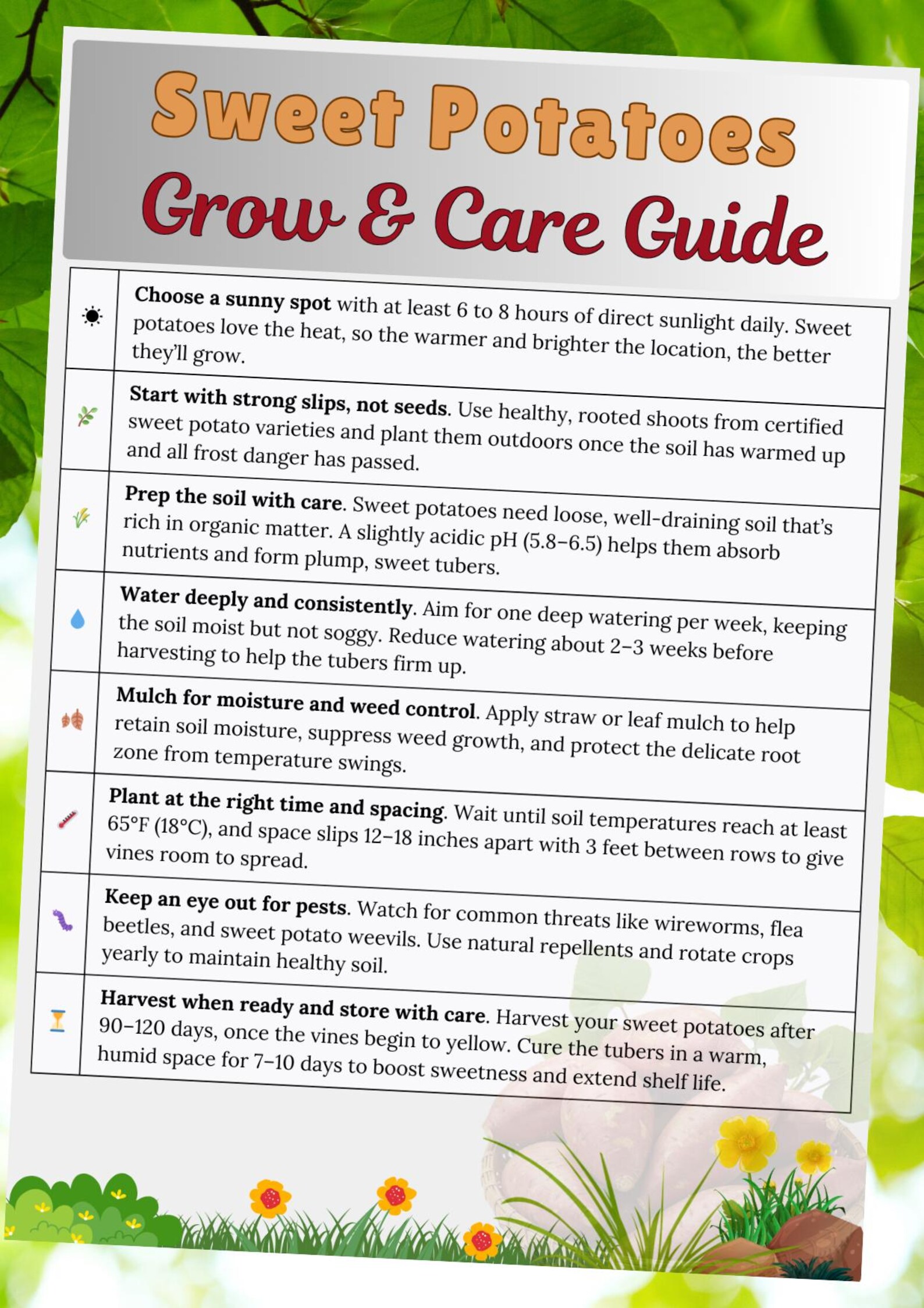 Printable Ultimate Potato Guide.pdf Sweet Potatoes Care Guide – How to Grow and Care for Sweet Potatoes ...