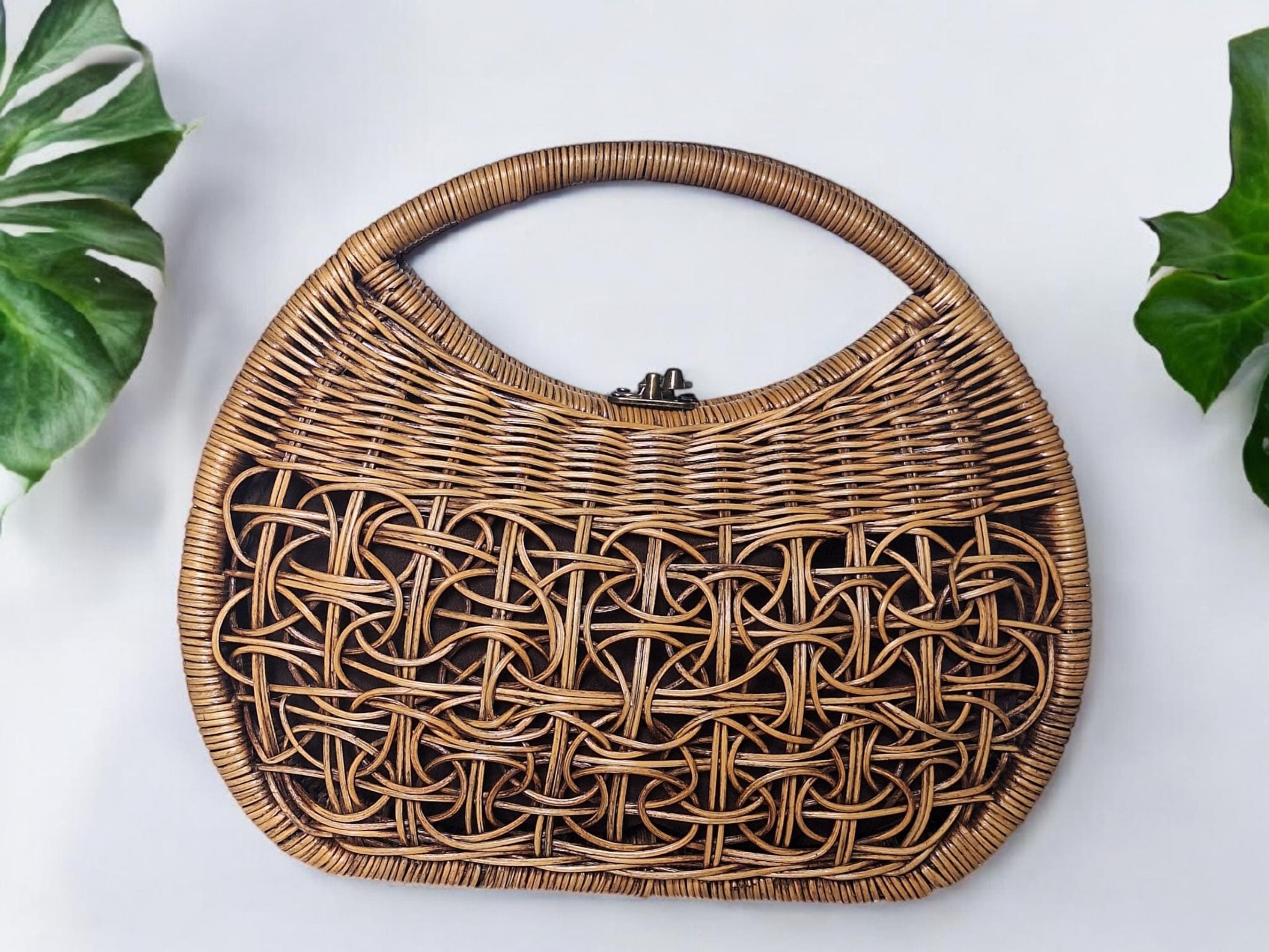 完売☆LUDLOW ラドロー Bucket-Water hyacinth bag Kobolo bag from water hyacinth - with leather handles - nature