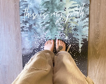 Forest Galaxy Yoga Mat | Non-Slip Natural Rubber, Yogi Gift