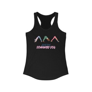 Kiss My Downward Dog Yoga Tank Top: Edgy Racerback, Cotton Blend