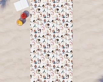 Boho Yoga Towel with Fringe | Quick-Drying Polyester Beach Blanket | Yogi Gift