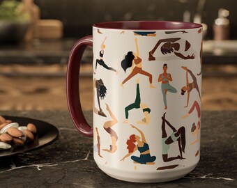 Colorful Yoga Mug | Ceramic Coffee Cup for Yogis