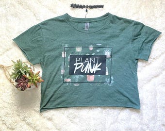 Plant Punk Crop Top | Houseplant Lover Shirt, Botanical Vibes Tee