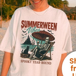 Summerween Shirt, Bride Of Frankenstein Shirt, Horror Night Shirt, Spooky Shirt Trendy Shirt Oversized Tee Halloween Gift Comfort Colors Tee