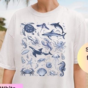 Comfort Colors® Sea Animal Shirt Ocean Nature Shirt Sealife Ocean Life Tee Whale Orca Dolphin Shirt Ocean Gift for Marine Biologist Shirt