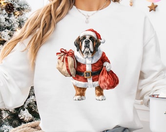 Christmas Dog Sweatshirt, Dog Owner Christmas Gift, Dog  Sweatshirt, Christmas Sweater, Senbernard Sweater, Christmas Shirt, Dog Lover Shirt
