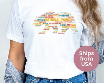 National Parks Shirt, US National Park Gifts, 63 Parks List, Park Lover Shirt, Nature Lover Shirt, Granola Girl, National Parks Camping Gift