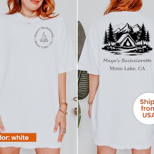 Vintage Camp Bachelorette Shirt, Custom Camping Bachelorette Shirts, Outdoor Mountain Bride Tee, Retro Lake Themed Bridal Party, Hiking Bach
