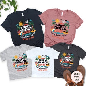 Chemise vacances en famille 2025, Souvenirs ensemble, chemise familiale personnalisée, t-shirts assortis à la famille, t-shirts vacances d&#39;été, chemises vacances en famille