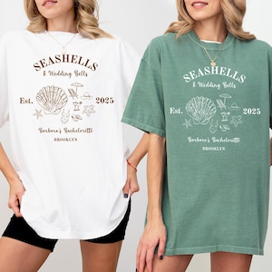 Seashells and Wedding Bells Shirts Bachelorette Shirts Beach Bachelorette Shirts Coastal Bachelorette Bach Club Tee Comfort Colors Shirts