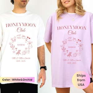 Mr and Mrs Shirts, Custom Couples Honeymoon Vacation Shirts, Just Married Shirt, Hubby Wifey Shirt, His and Hers Shirts, Honeymoon Vibes Tee