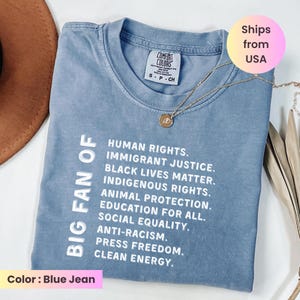 Big Fan of Human Rights Shirt,Political Politic Unisex Tee,No Human is Illegal,Radicalized by Basic Decency,Subtle Anti Trump Shirt
