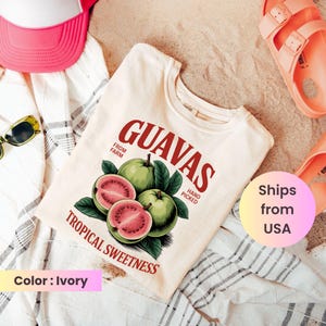 Guavas Retro Commercial Graphic Shirt, Vintages Guavas Label T-Shirt, Exotic Fruit Lover Tee, Cute Unisex Adult Graphic T Shirt, Cool Gift
