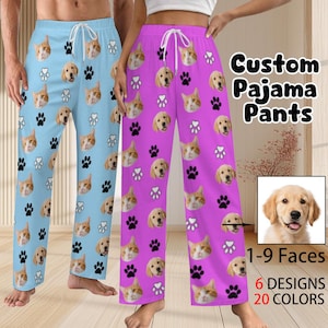 Custom Pet Face Pajama Pants,Pajama Pants, Custom Photo Pajama Pants, Personalized Pajamas Pants with Faces, Pet Photo Pajama,Pet Lover Gift