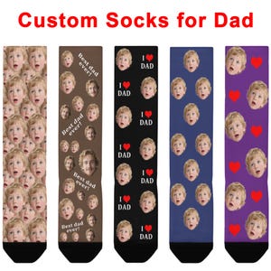 Custom Face Socks for Dad, Custom Face Socks, Father&#39;s Day Gift, Baby Face Socks, Personalized Photo Face Socks, Gift for Dad Papa Grandpa