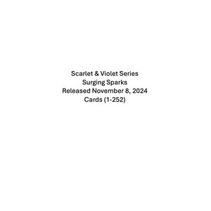 Scarlet & Violet- Surging Sparks Sorting Cards