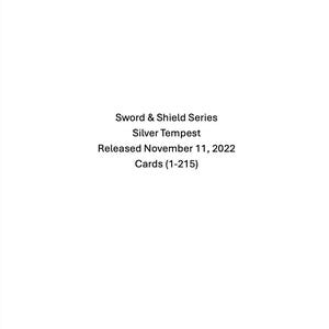 Sword & Shield- Silver Tempest Sorting Cards