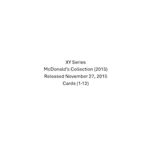 XY- McDonald&#39;s Collection 2015 Sorting Cards