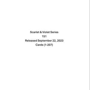 Scarlet & Violet- 151 Sorting Cards