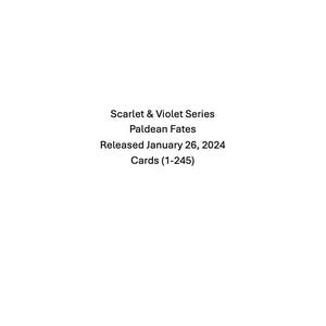 Scarlet & Violet- Paldean Fates Sorting Cards