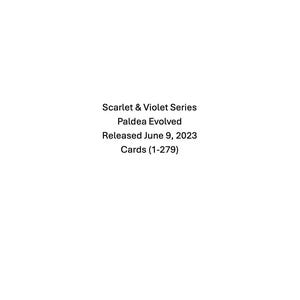 Scarlet & Violet- Paldea Evolved Sorting Cards