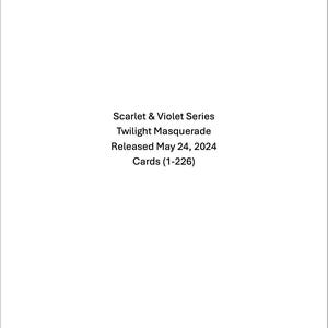 Scarlet & Violet-Twilight Masquerade Sorting Cards