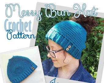 Messy Bun Hat Crochet Pattern