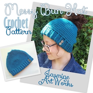 Messy Bun Hat Crochet Pattern