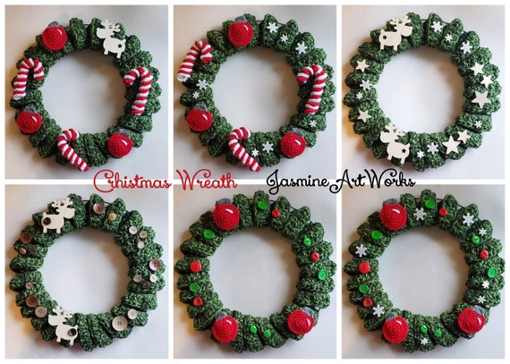 クリスマスリースのかぎ針編みパターン - Etsy 日本