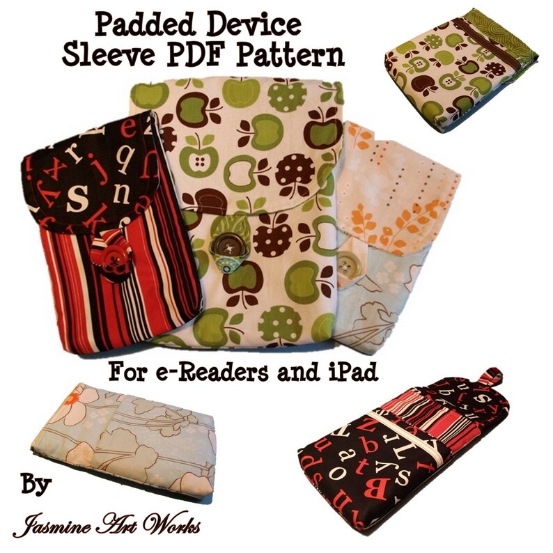 Padded Ereader Sleeve PDF Sewing Pattern Case for the Kindle Etsy