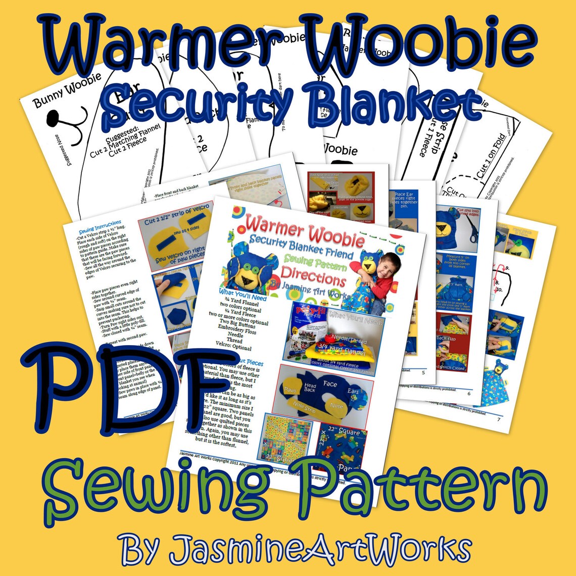 Security Blanket Friend PDF Sewing Pattern Warmer Woobie Etsy