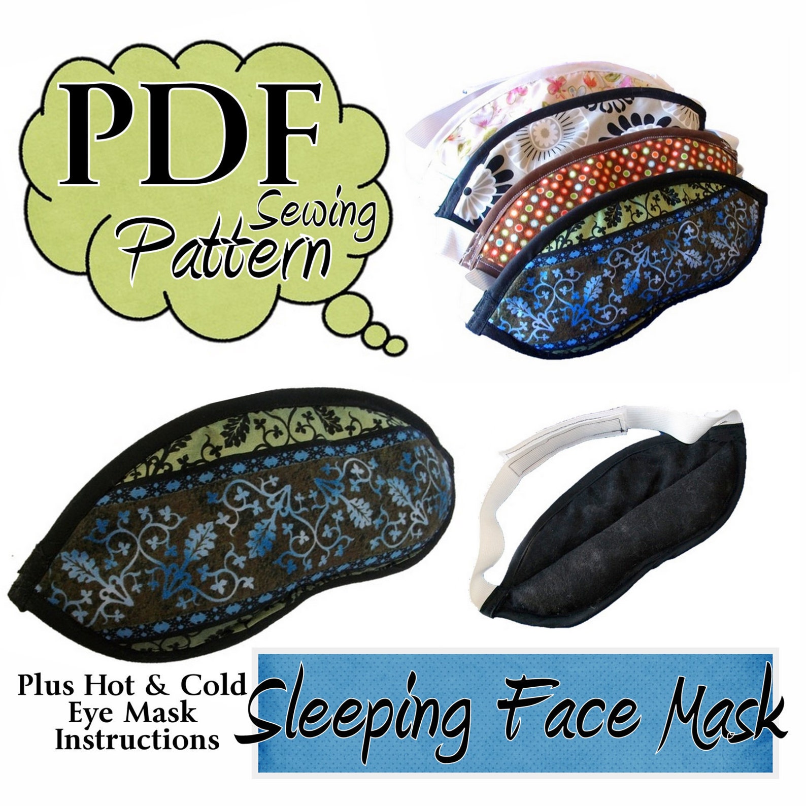 Sleeping Eye Mask PDF Sewing Pattern: Hot/cold Face Mask - Etsy Canada