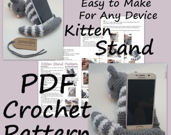 Kitten Device Stand PDF Crochet Pattern