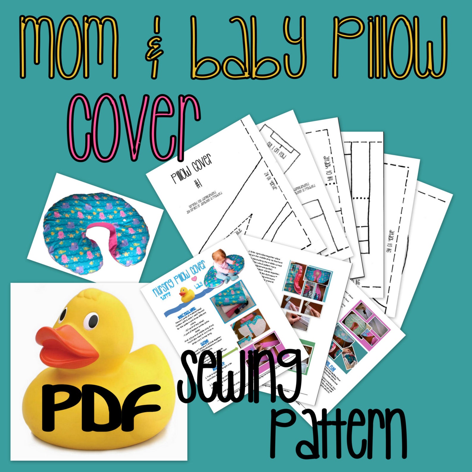 Mom and Baby Nursing Pillow Cover PDF Sewing Pattern Etsy