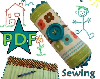 Childrens DIY Crayon RollUp PDF Sewing Pattern