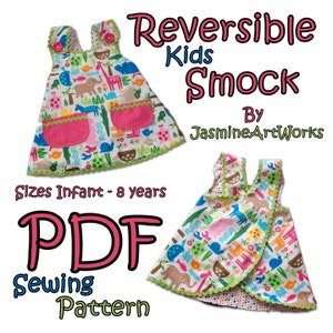 Reversible Kids Smock Apron PDF Sewing Pattern