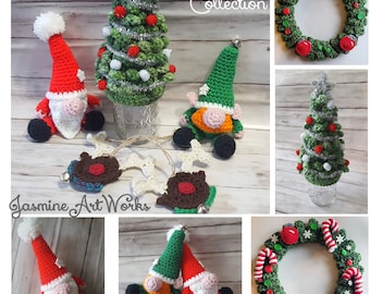 Christmas Crochet Pattern Bundle Tree Wreath Ornaments and gnomes