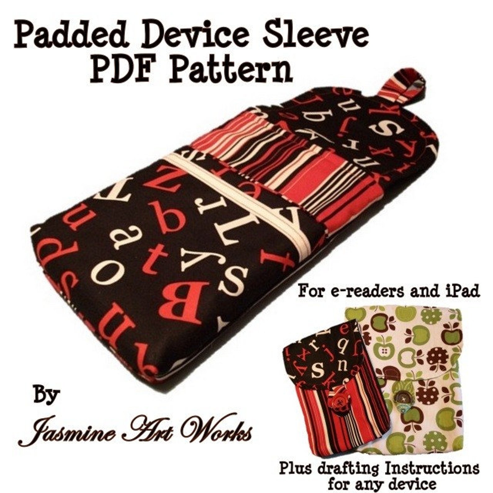 Padded Ereader Sleeve PDF Sewing Pattern Case for the Kindle Etsy