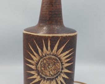 Vintage Soholm Mid Century Modern Sun Series Pottery Denmark Table Lamp 16''