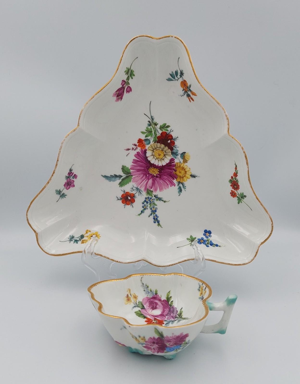 マイセン Meissen（マイセン）1880~1900年 エンジ地金彩ワトー風恋人図