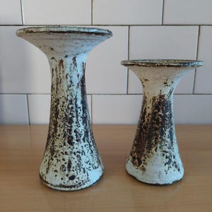 Vintage Ralf Unterstab East Germany Fat Lava Keramik Pottery Ceramic Pair Vases