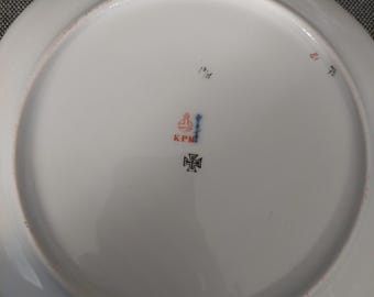 Antique Kpm Berlin Art Nouveau Porcelain Fruit Plate Gold Hand