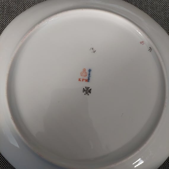 Antique Kpm Berlin Art Nouveau Porcelain Fruit Plate Gold Hand