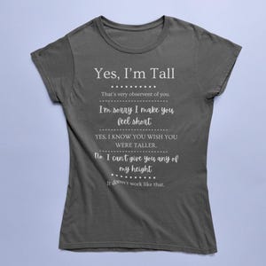 Tall Girls, Can I Borrow Your Height? T-Shirt | Funny Tall Girl Tee image 2