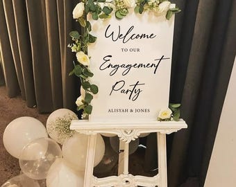 Acrylic We're Engaged Sign, Modern Engagement Party Sign, She said yes, Minimalist Welcome Sign,Custom Welcome Party Sign, Engagement Decor